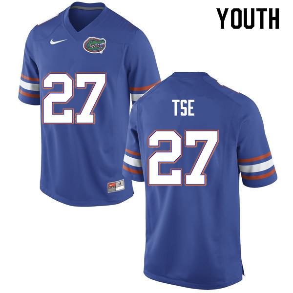 NCAA Florida Gators Joshua Tse Youth #27 Nike Blue Stitched Authentic College Football Jersey ARD7264WO